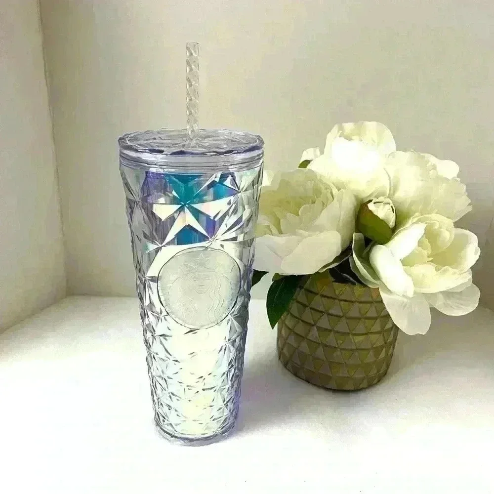 NWT Starbuck Iridescent Ice Crystal “Frozen”Holiday 2023 Tumbler Limited Edition